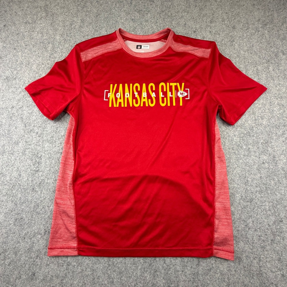 NFL Team Apparel Kansas City Chiefs T-Shirt Mens Large Red Performance Football